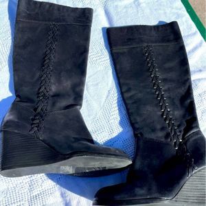 LUCKY BRAND SANNA WEDGE‎ LEATHER BOOTS